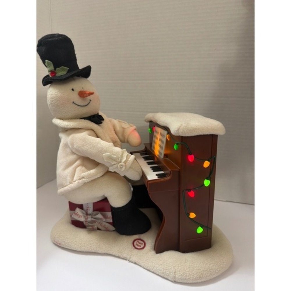Hallmark Jingle Pals Animated Musical Snowman Playing Piano Light Up Christmas